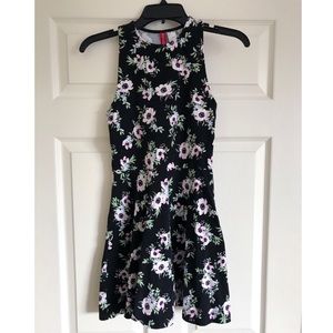 Black Floral High Neck Dress Size Small
